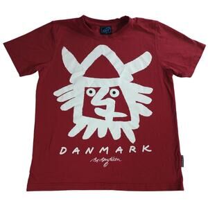 Bo Bendixen Mens Red Denmark Graphic Tee Size M 100% Cotton Denmark Shirt